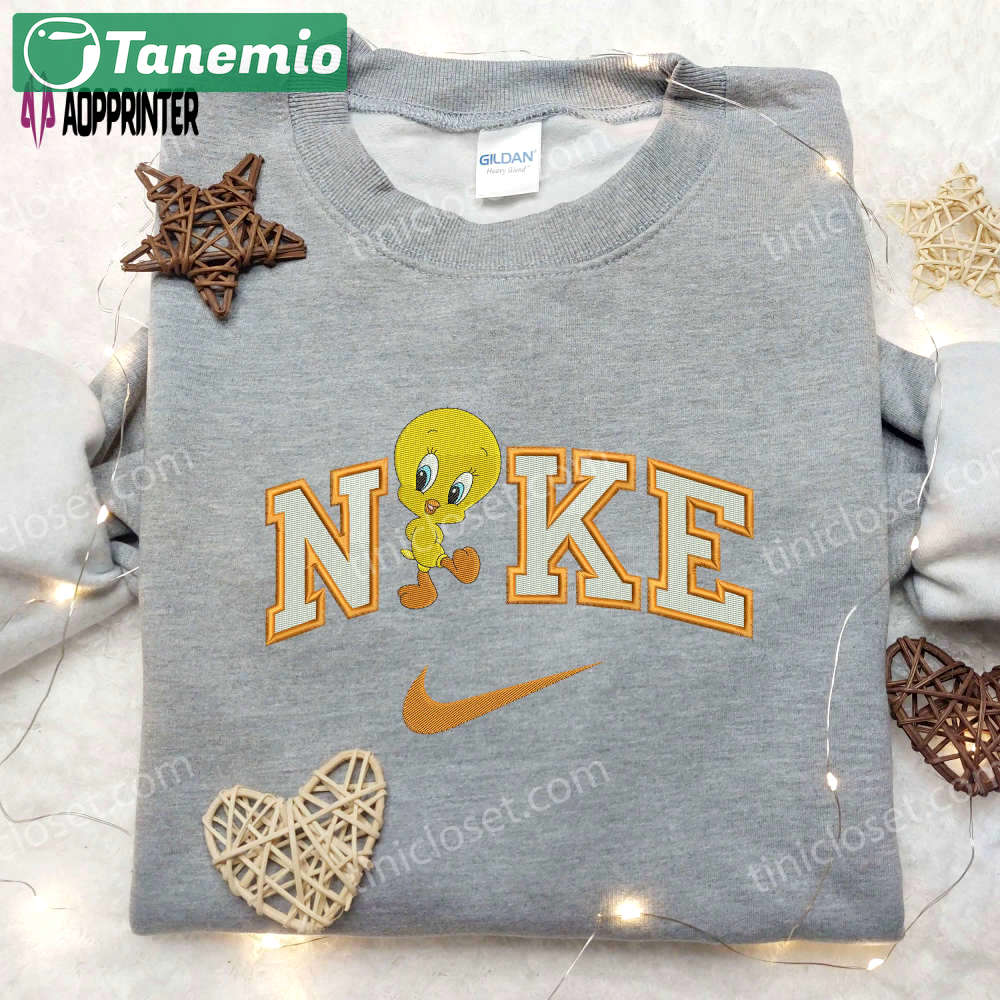Baby tweety x nike embroidered shirt – disney looney tunes & merrie melodies cartoon nike shirt Embroidered Shirt