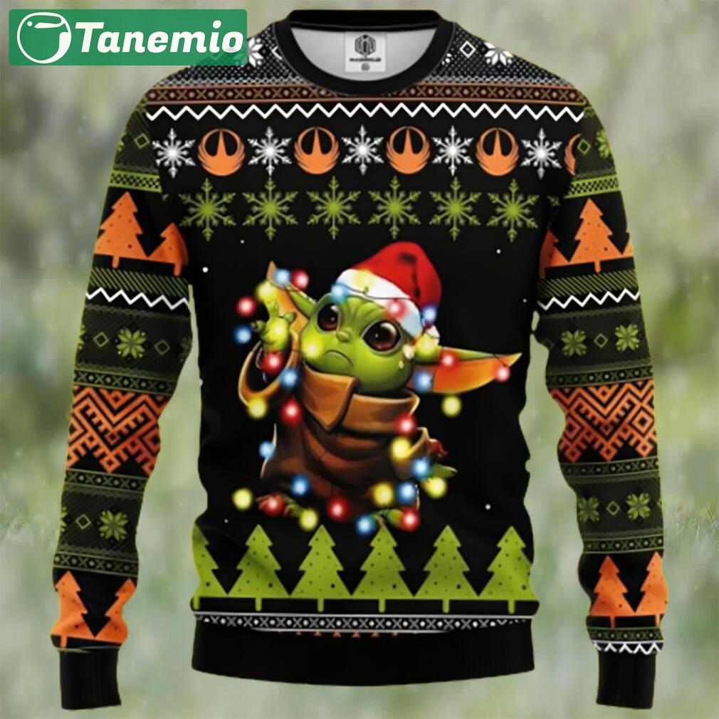 Baby yoda santa light christmas gift ugly christmas sweater Christmas Ugly Sweater