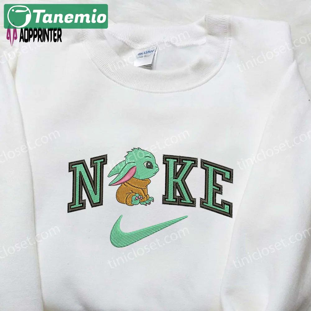 Baby yoda x nike embroidered shirt – star wars disney inspired Embroidered Shirt