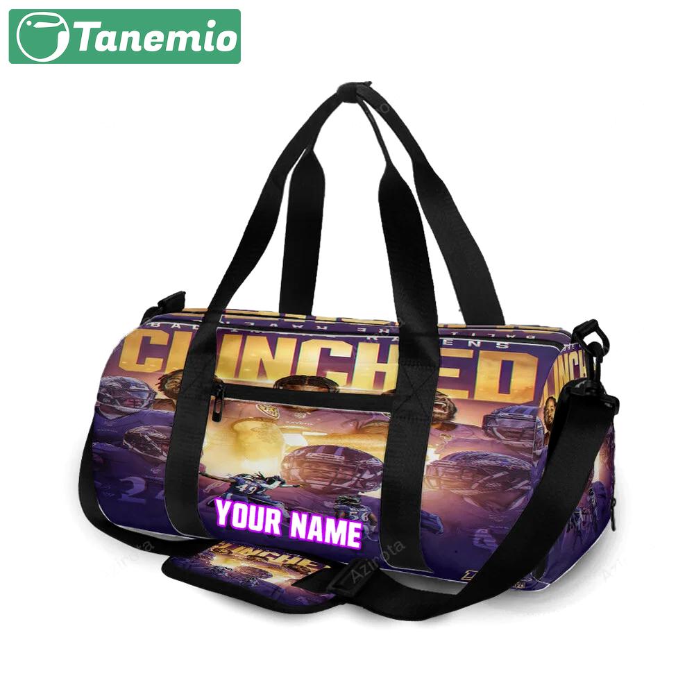 Baltimore ravens clinched team personalized name travel bag gym bag 282 Travel Bag