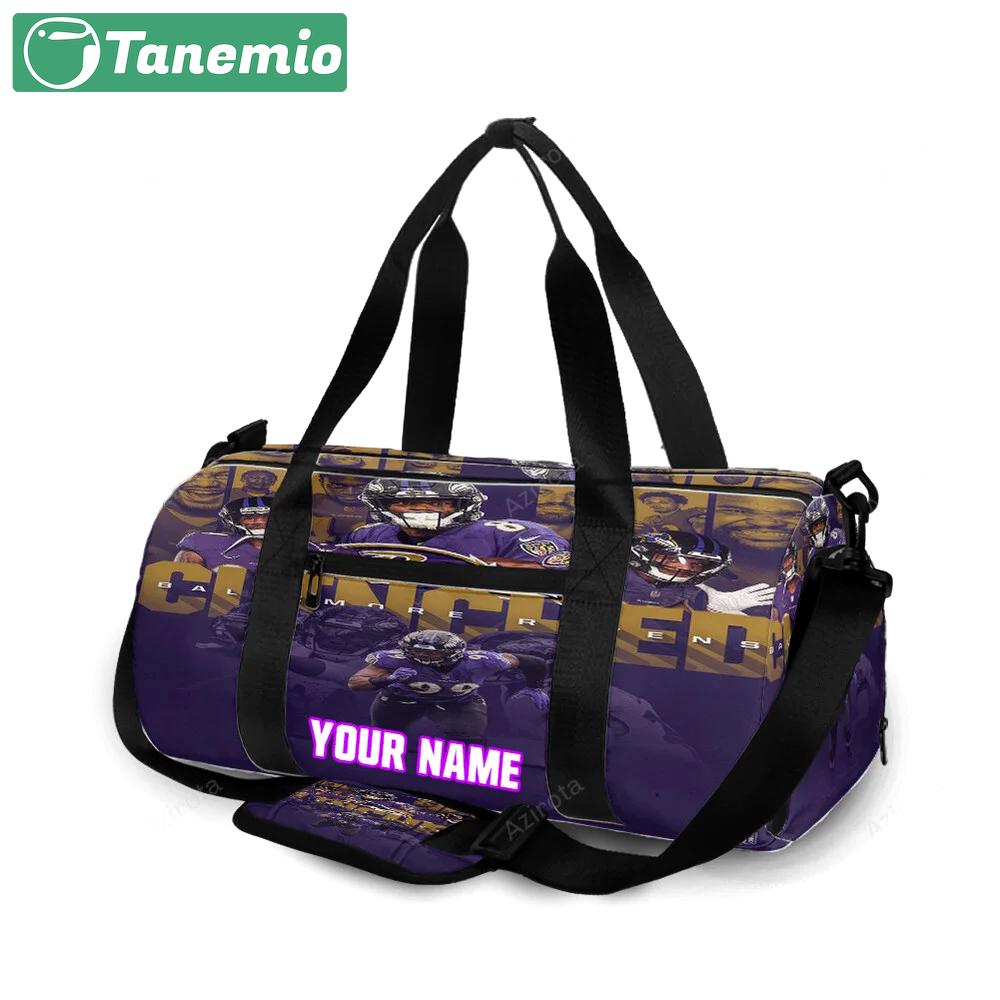 Baltimore ravens clinched team2 personalized name travel bag gym bag 1777 Travel Bag