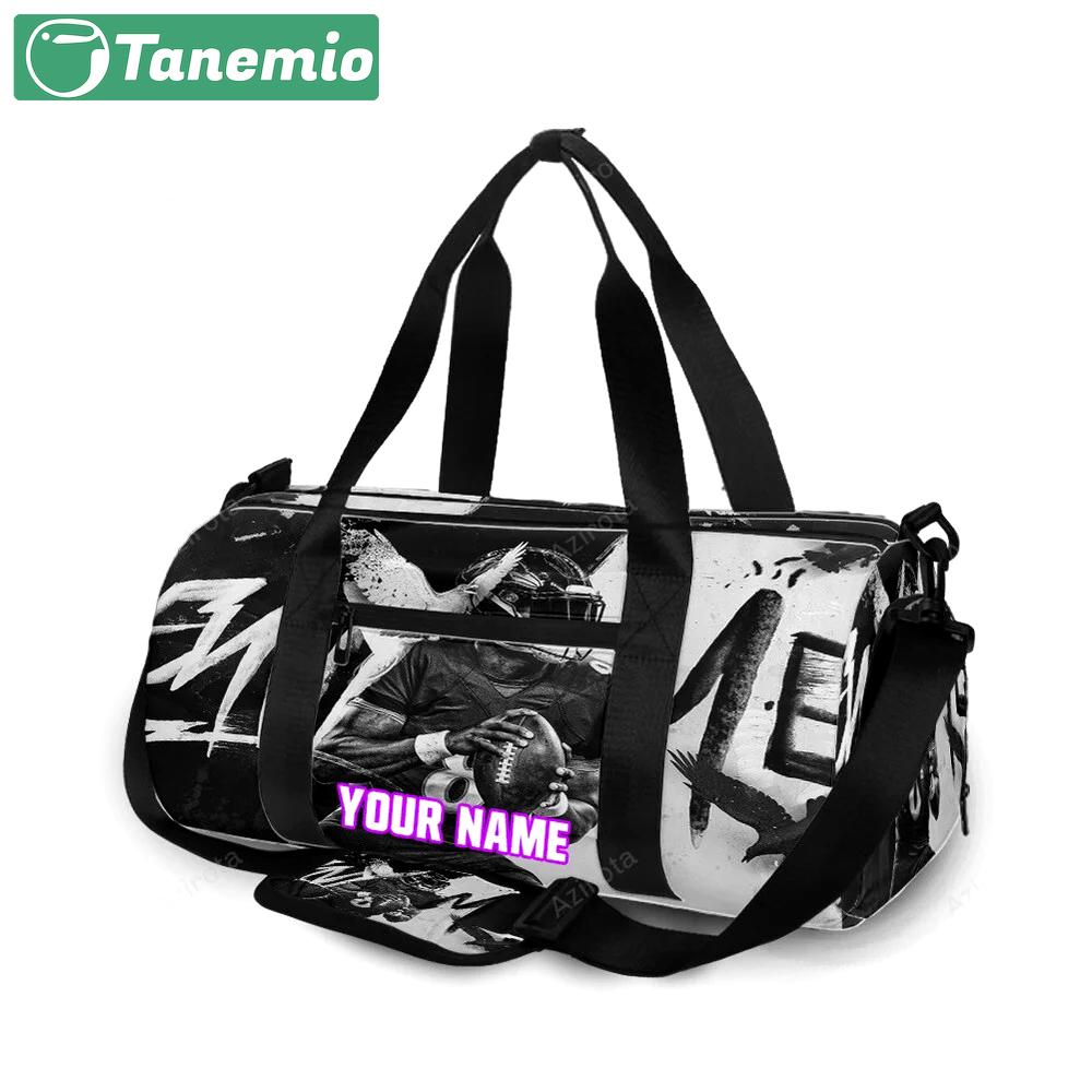 Baltimore ravens lamar jackson 8 v18 personalized name travel bag gym bag 1169 Travel Bag