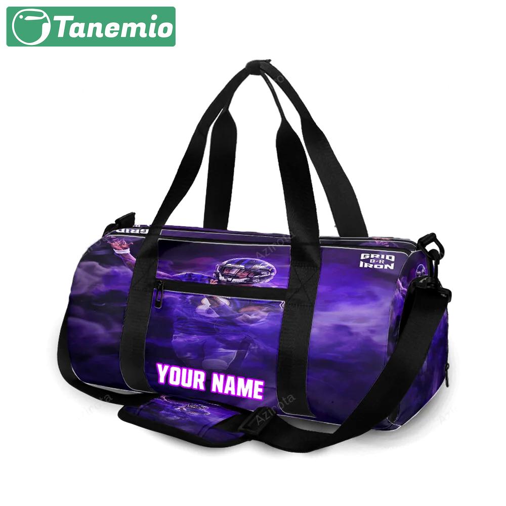 Baltimore ravens lamar jackson 8 v22 personalized name travel bag gym bag 819 Travel Bag