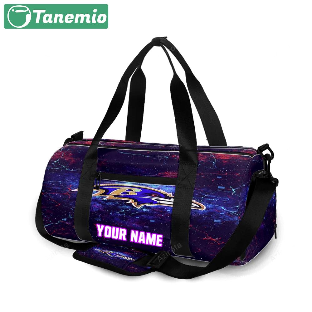 Baltimore ravens logo splash personalized name travel bag gym bag 1957 Travel Bag