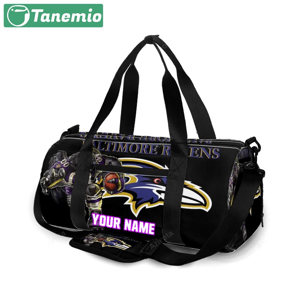 Baltimore ravens mascot2 personalized name travel bag gym bag 1275 Travel Bag