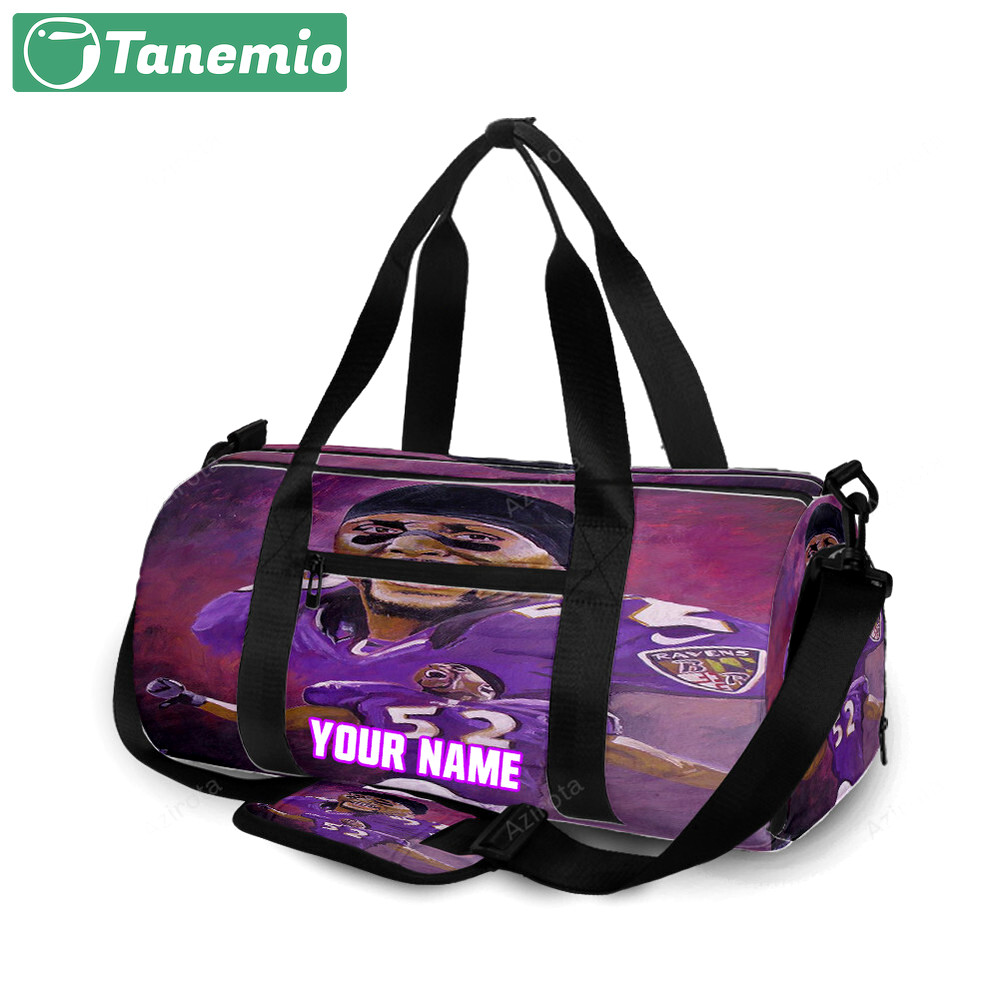Baltimore ravens ray lewis 52 v3 personalized name travel bag gym bag 1482 Travel Bag