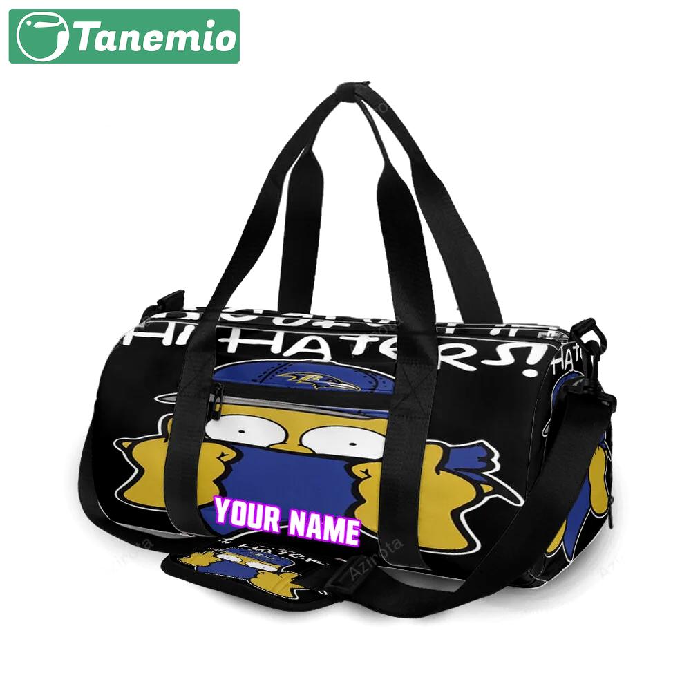 Baltimore ravens simpsons hi haters personalized name travel bag gym bag 1236 Travel Bag