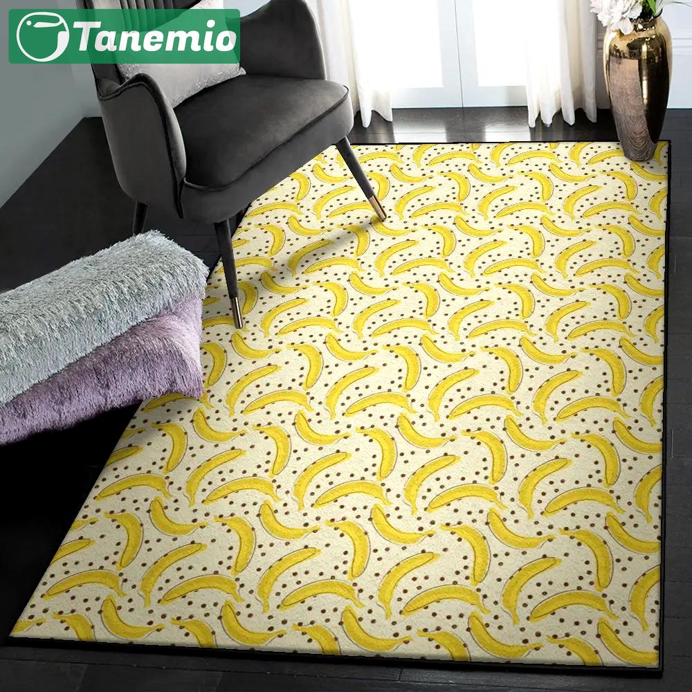 Banana lover living room rugs, banana dot pattern rug Rectangle Rug