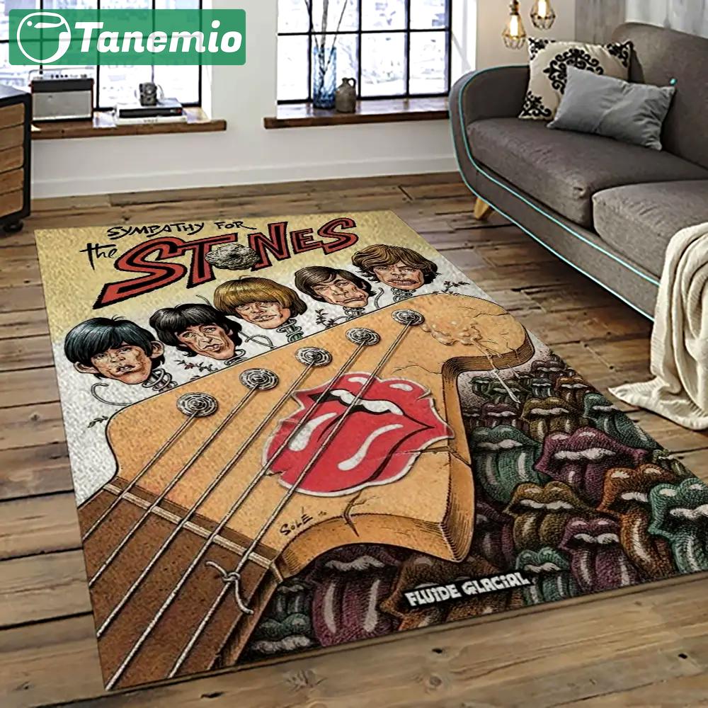 Band the rolling stones music carpet rectangle area rug for living room bedroom decor trs34 Rectangle Rug
