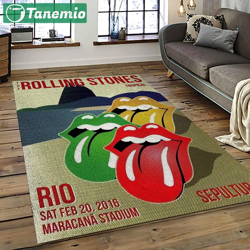 Band the rolling stones music carpet rectangle area rug for living room bedroom decor trs49 Rectangle Rug