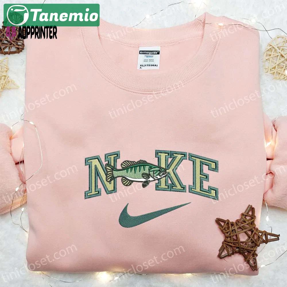 Bass fish x nike embroidered sweatshirt: animal & nike inspired shirt Embroidered Shirt