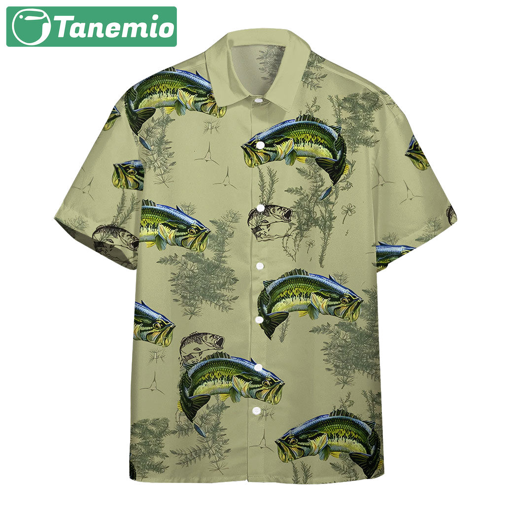 Bass fishing custom short sleeve shirt Hawaii Shirt Shorts & Flip Flops