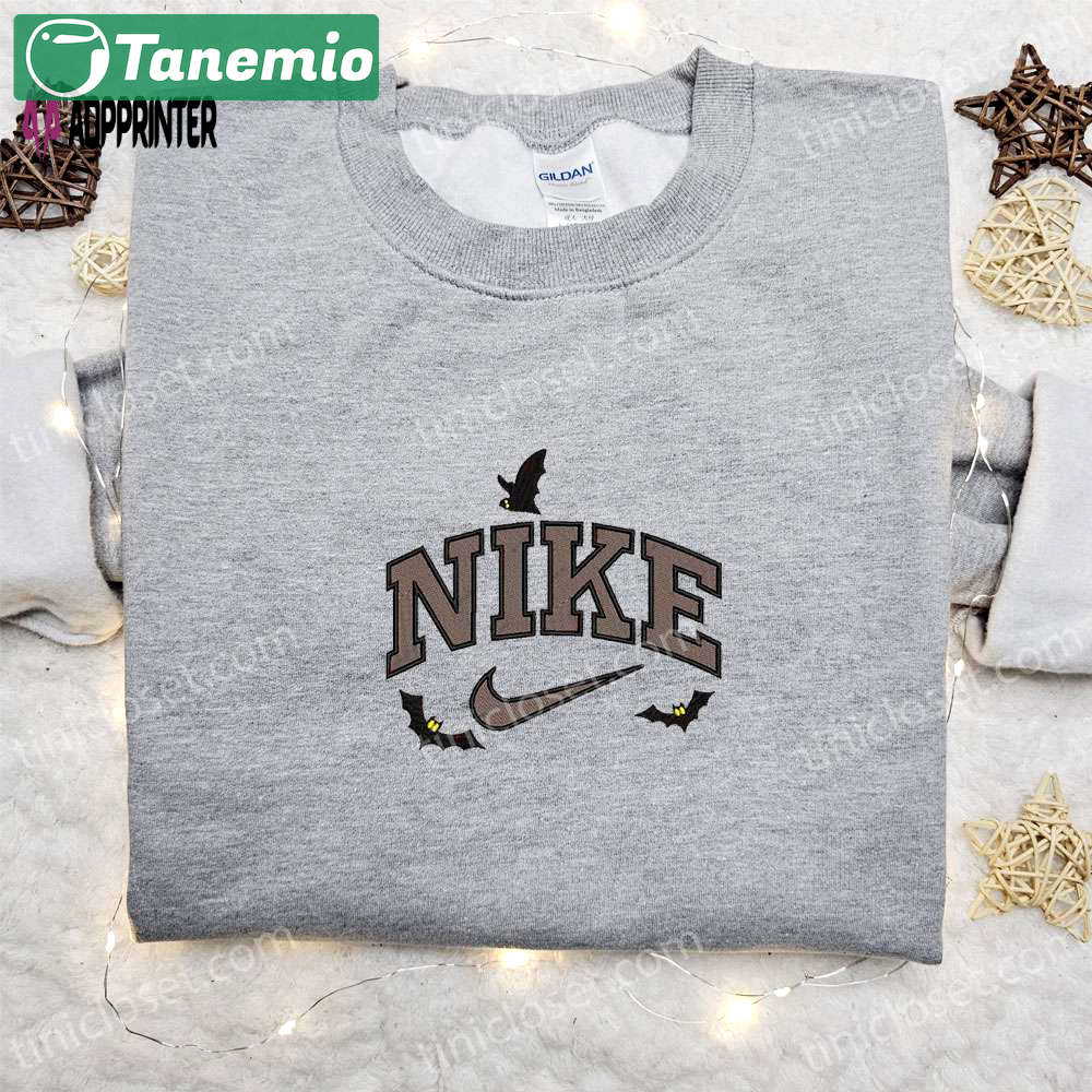 Bats x nike halloween embroidered shirt – best nike inspired gift idea for halloween Embroidered Shirt