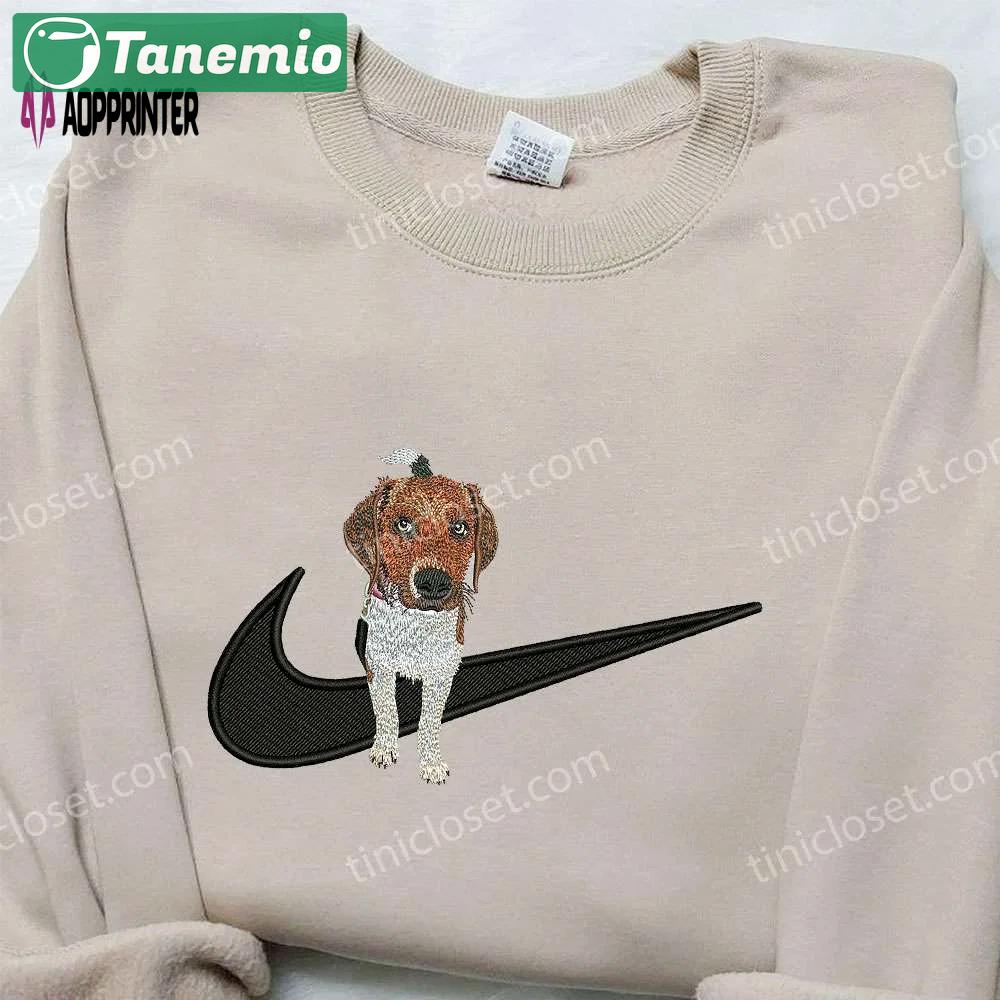 Beagle dog x nike embroidered shirt: animal-themed custom nike apparel Embroidered Shirt