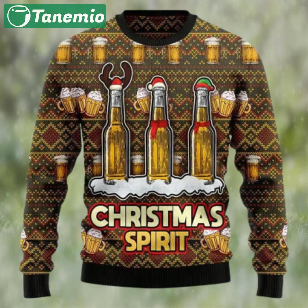 Beers christmas spirit ugly christmas sweater, faux wool sweater, international beer day, gifts for beer lovers, best christmas gifts for 2022 ? prinvity Christmas Ugly Sweater