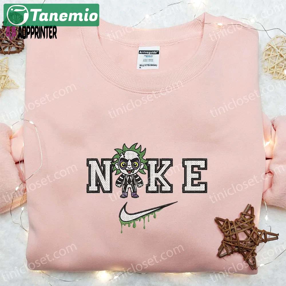 Beetlejuice x nike embroidered hoodie & shirt: best halloween gift ideas Embroidered Shirt