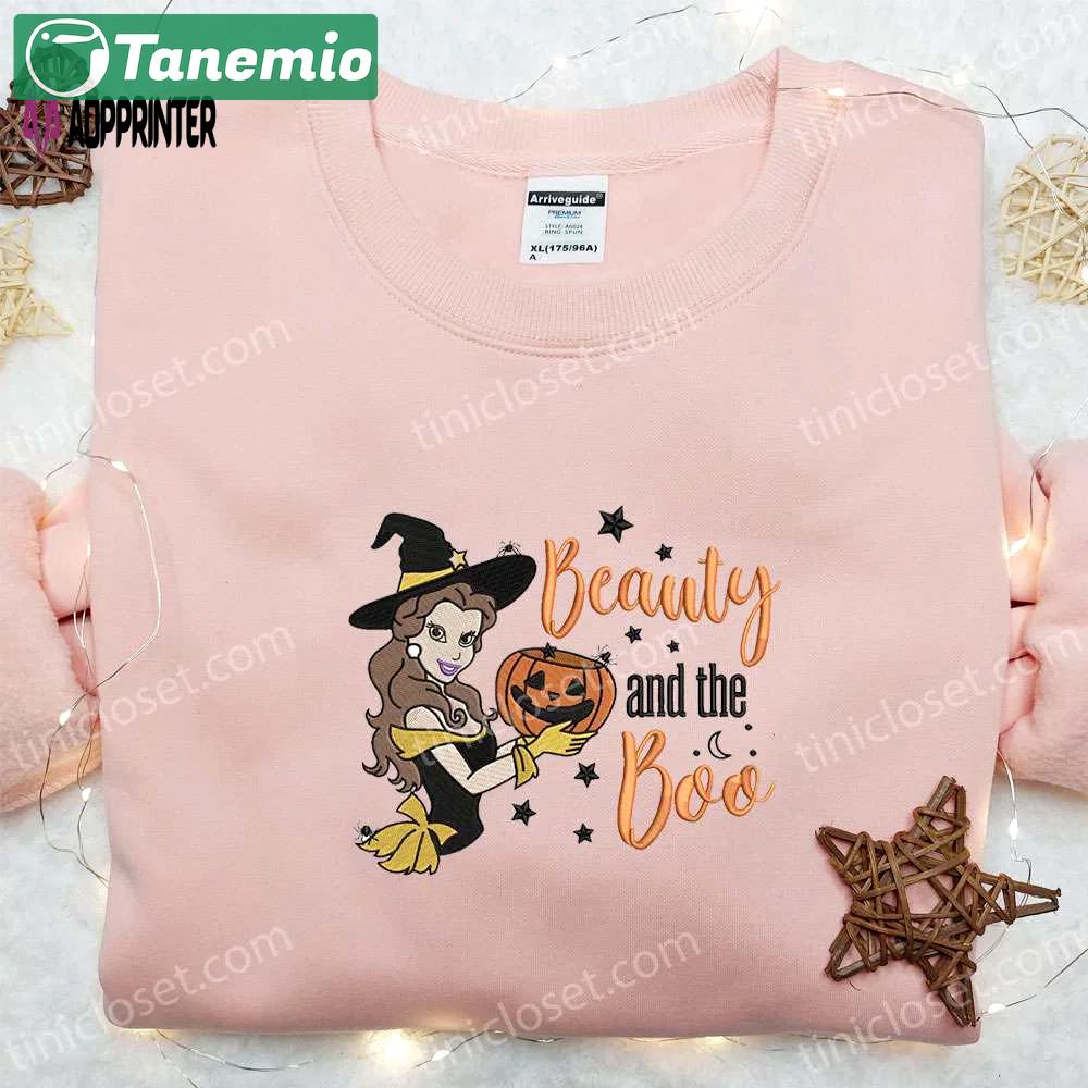 Belle beauty & the boo embroidered sweatshirt: disney princess hoodie best halloween gift ideas Embroidered Shirt