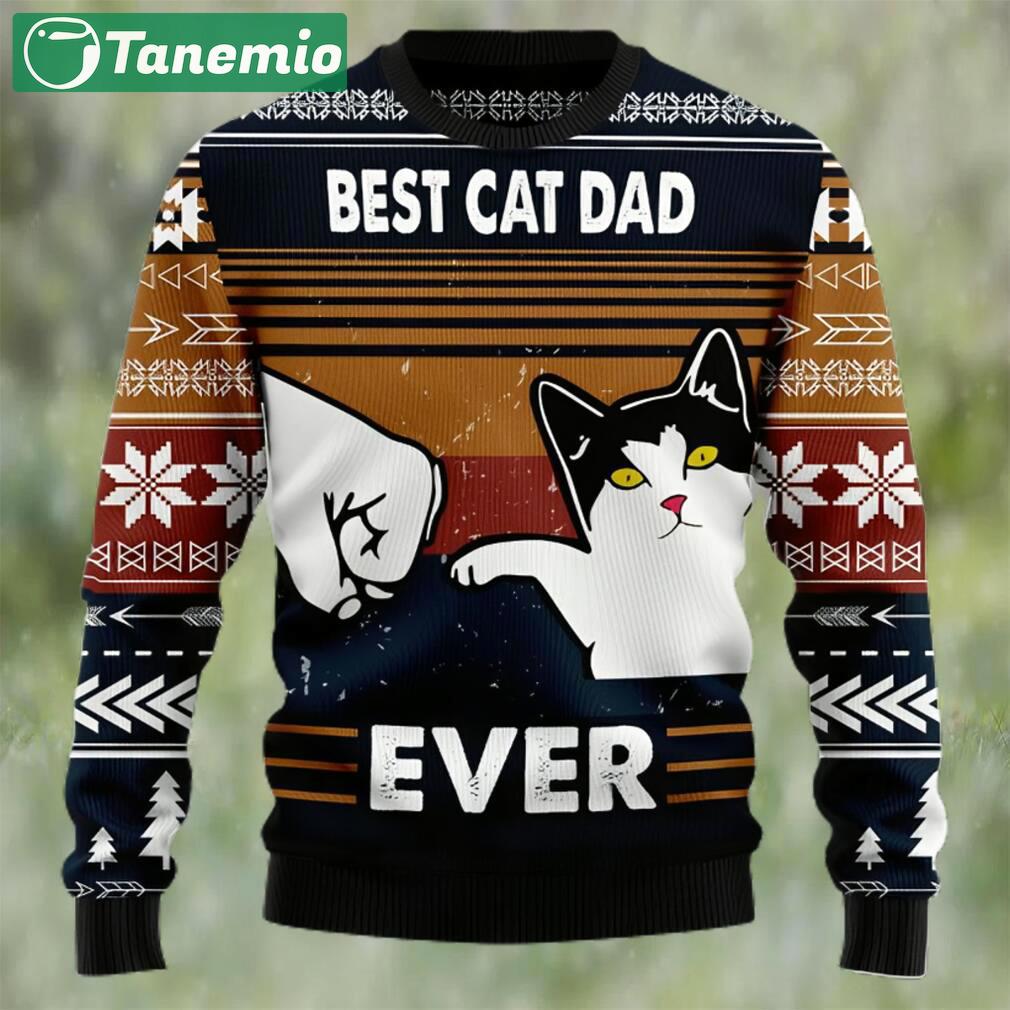 Best cat dad ever ugly christmas sweater Christmas Ugly Sweater