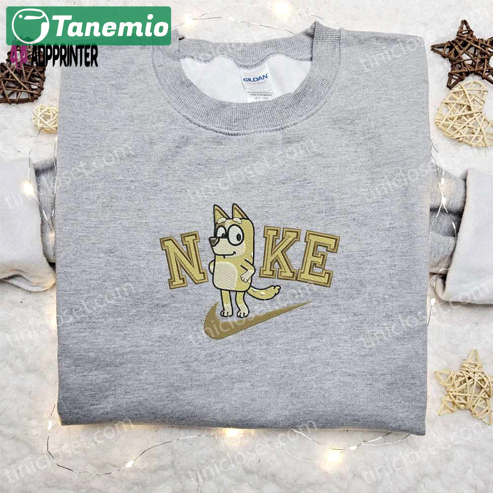Bingo x nike cartoon embroidered sweatshirt – the bluey & nike inspired shirt Embroidered Shirt