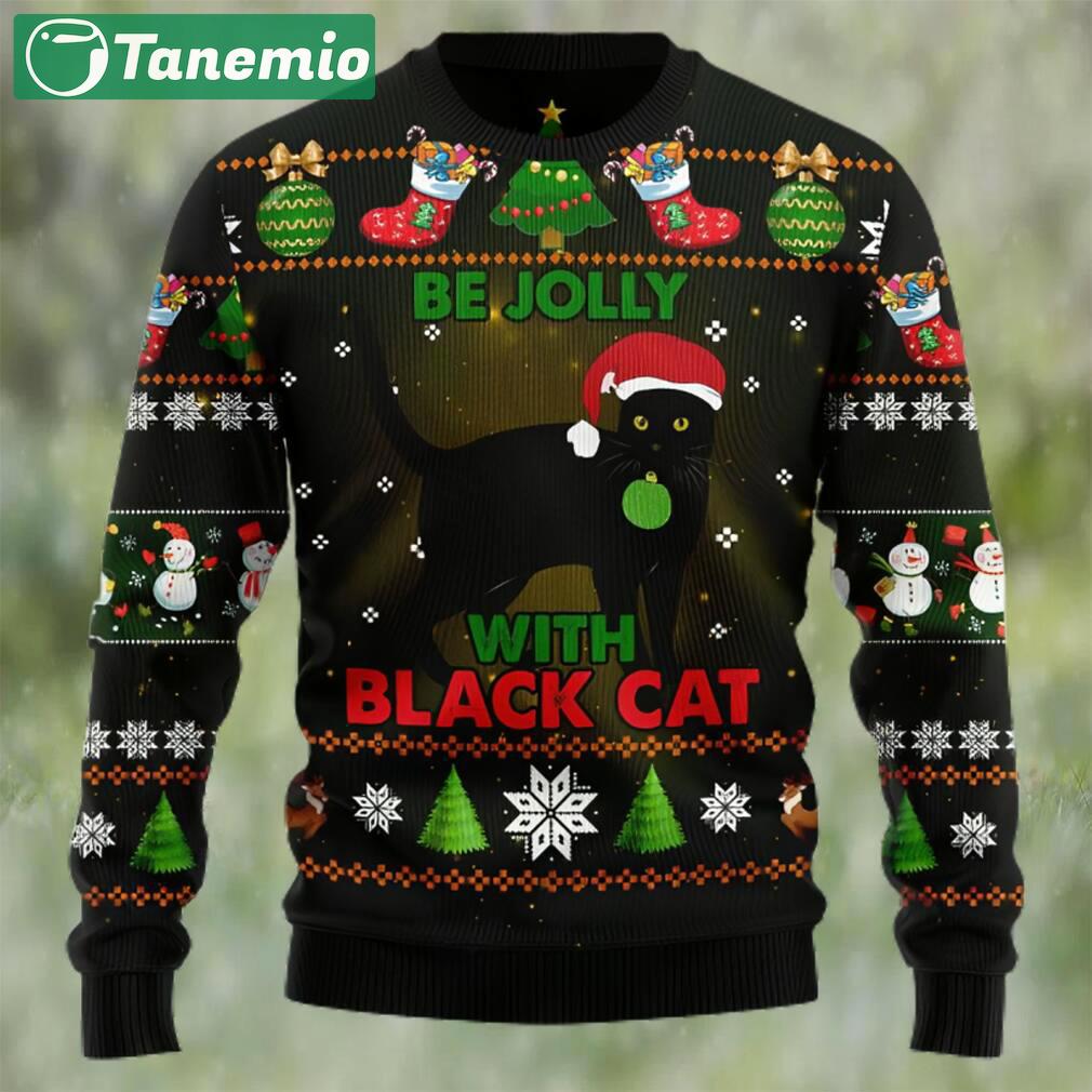 Black cat be jolly ugly christmas sweater Christmas Ugly Sweater