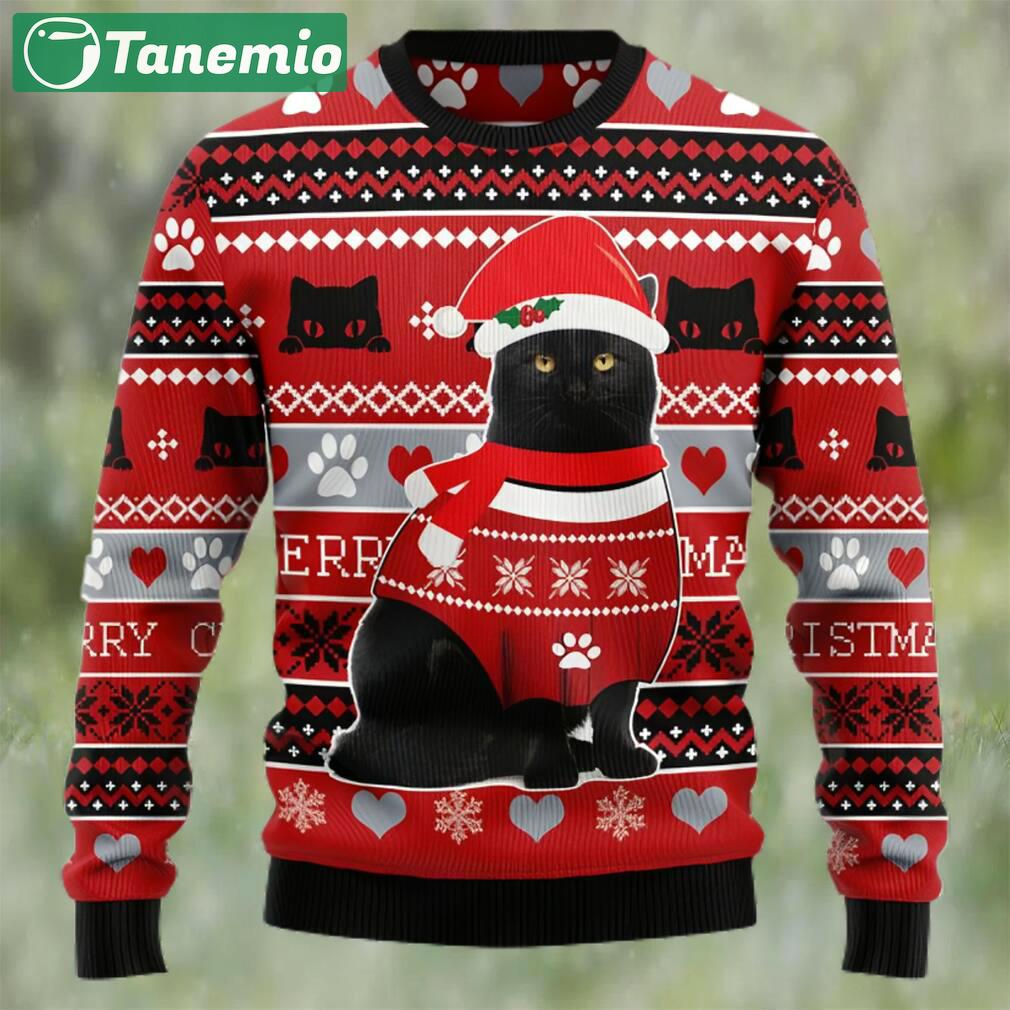 Black cat christmas pattern ugly christmas sweater Christmas Ugly Sweater