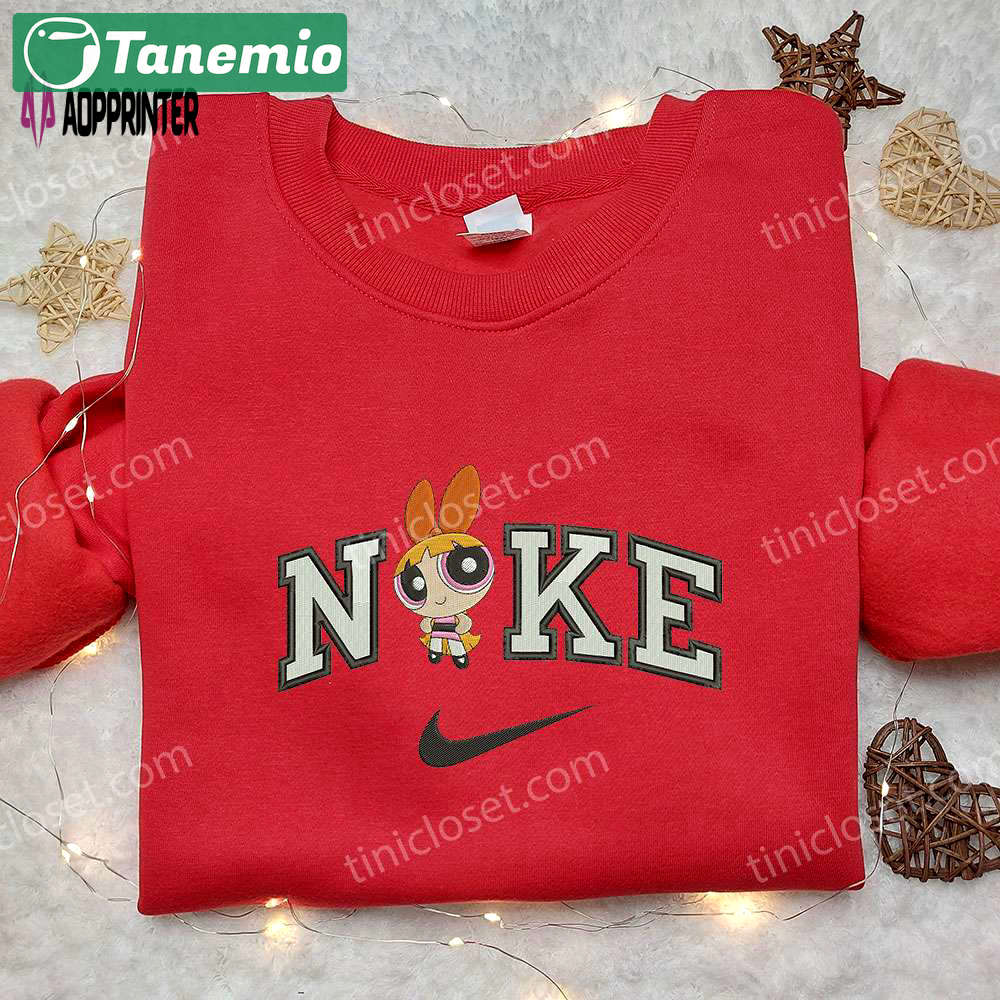 Blossom x nike embroidered shirt: powerpuff girls & nike inspired apparel Embroidered Shirt