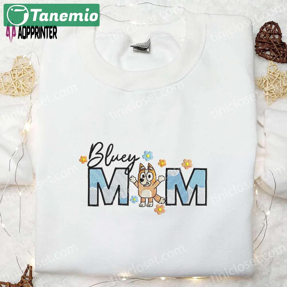 Bluey bingo mom embroidered shirt & hoodie: perfect mother s day gift idea Embroidered Shirt