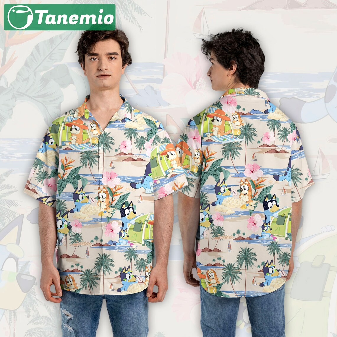 Bluey friends hawaiian shirt Hawaii Shirt Shorts & Flip Flops