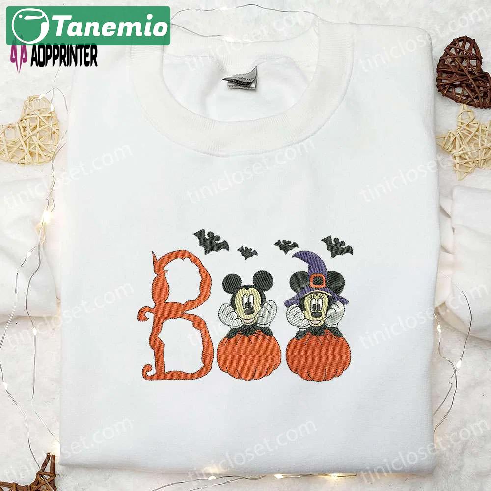 Boo mickey minnie embroidered shirt – disney halloween gift idea Embroidered Shirt