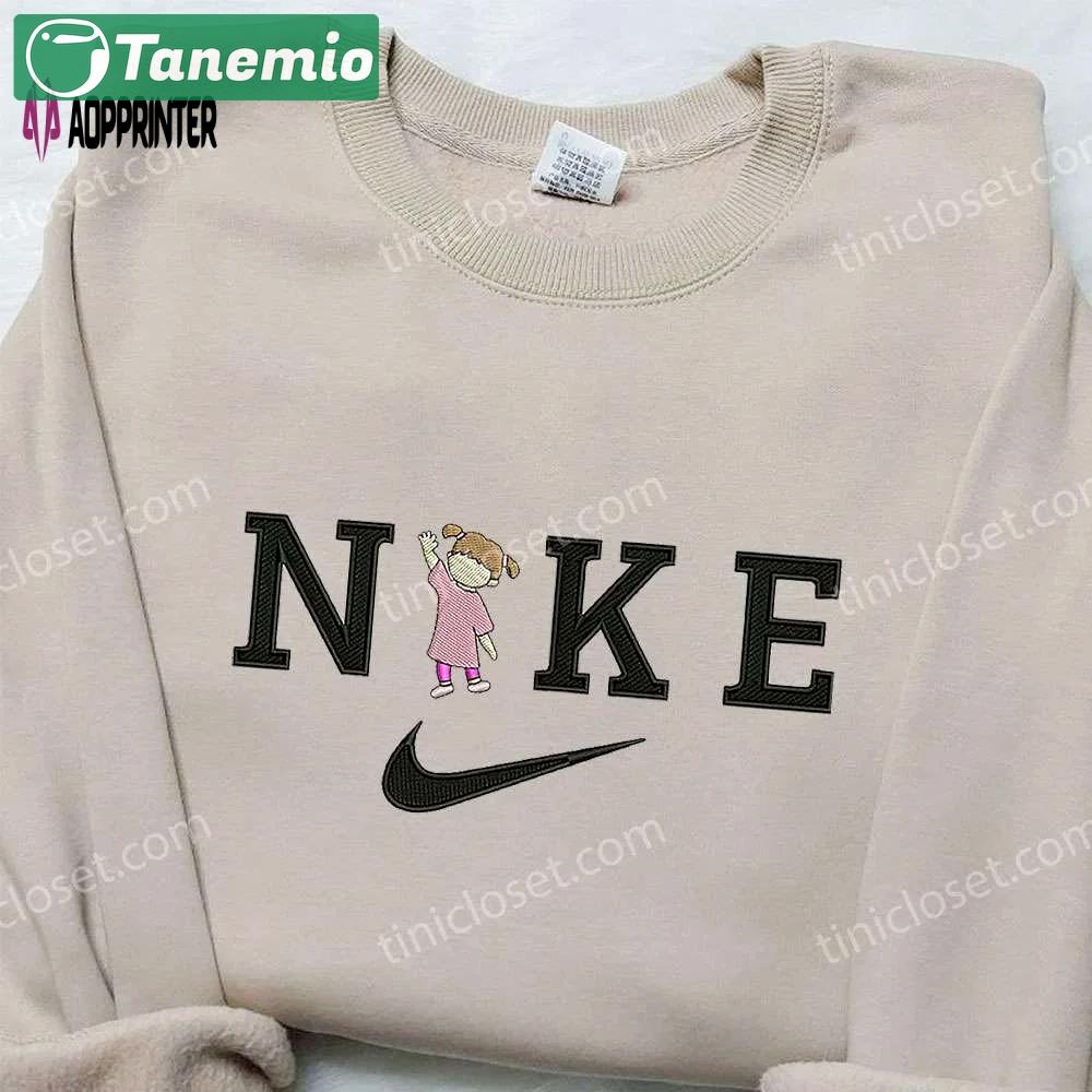 Boo x nike embroidered sweatshirt monsters inc disney shirt nike inspired embroidery Embroidered Shirt