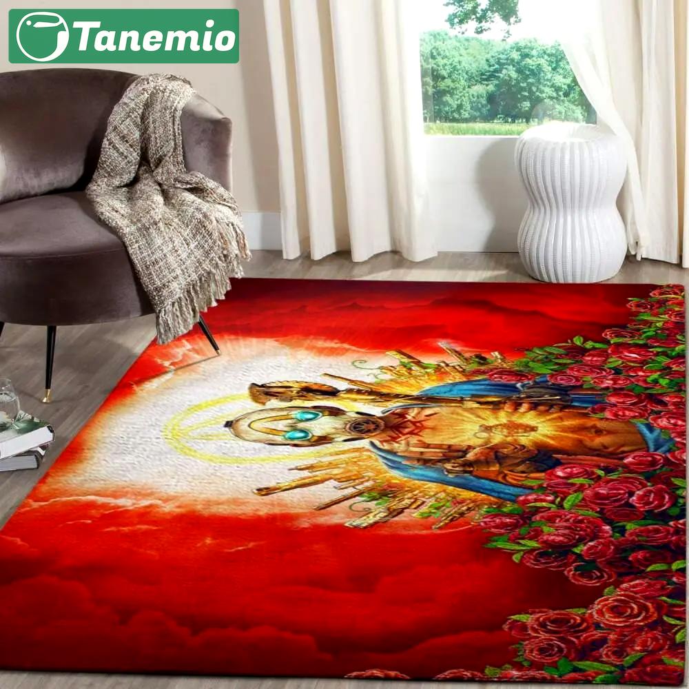 Borderlands flower rose gaming area rugs living room carpet fn140114 rug regtangle carpet floor decor home decor Rectangle Rug