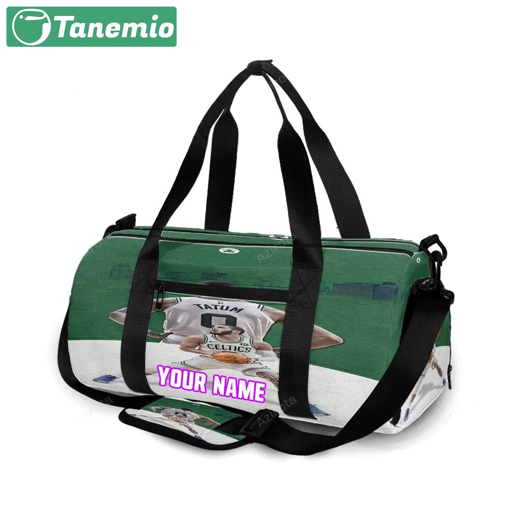 Boston celtics jayson tatum front back city personalized name travel bag gym bag 233 Travel Bag