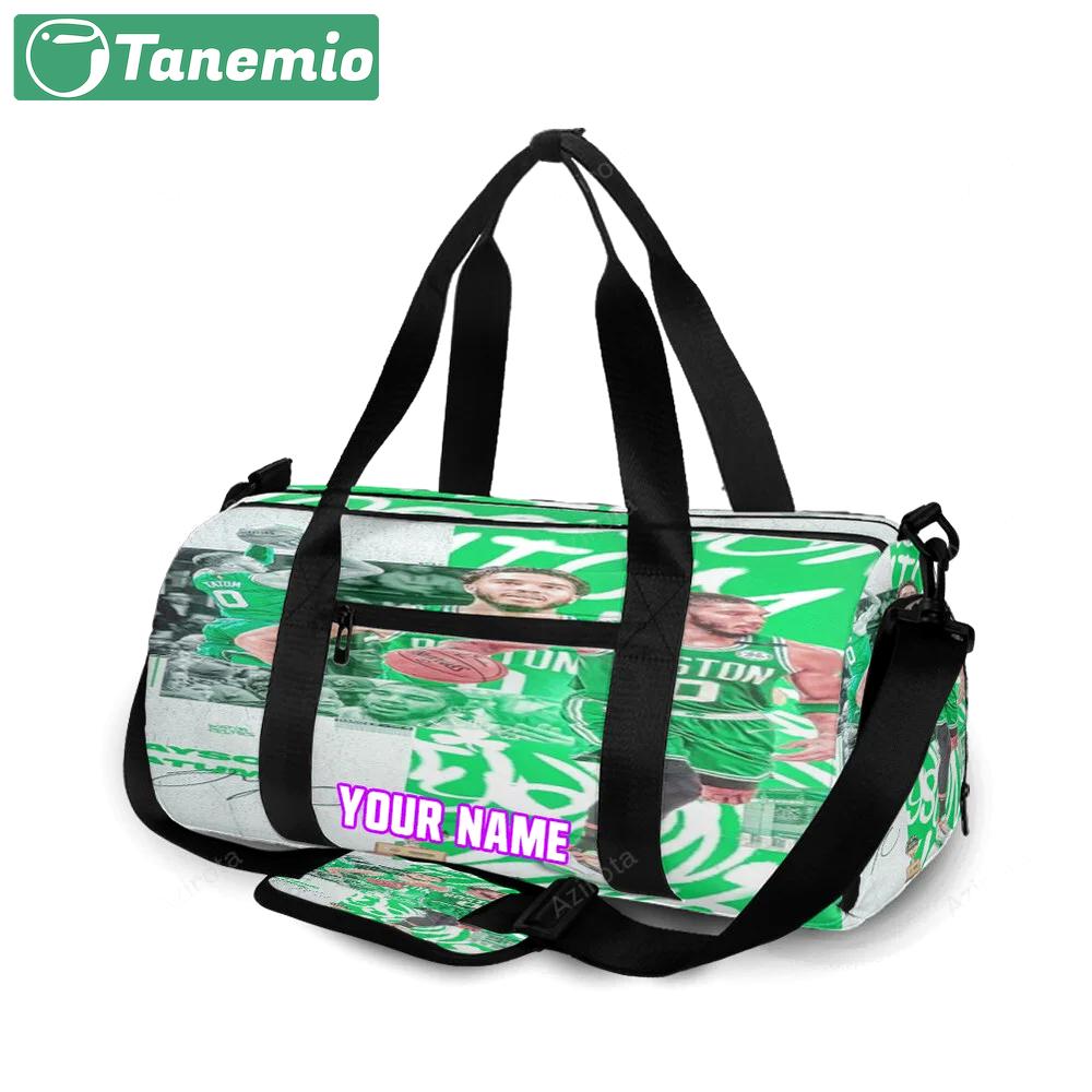 Boston celtics jayson tatum trophy green personalized name travel bag gym bag 1262 Travel Bag