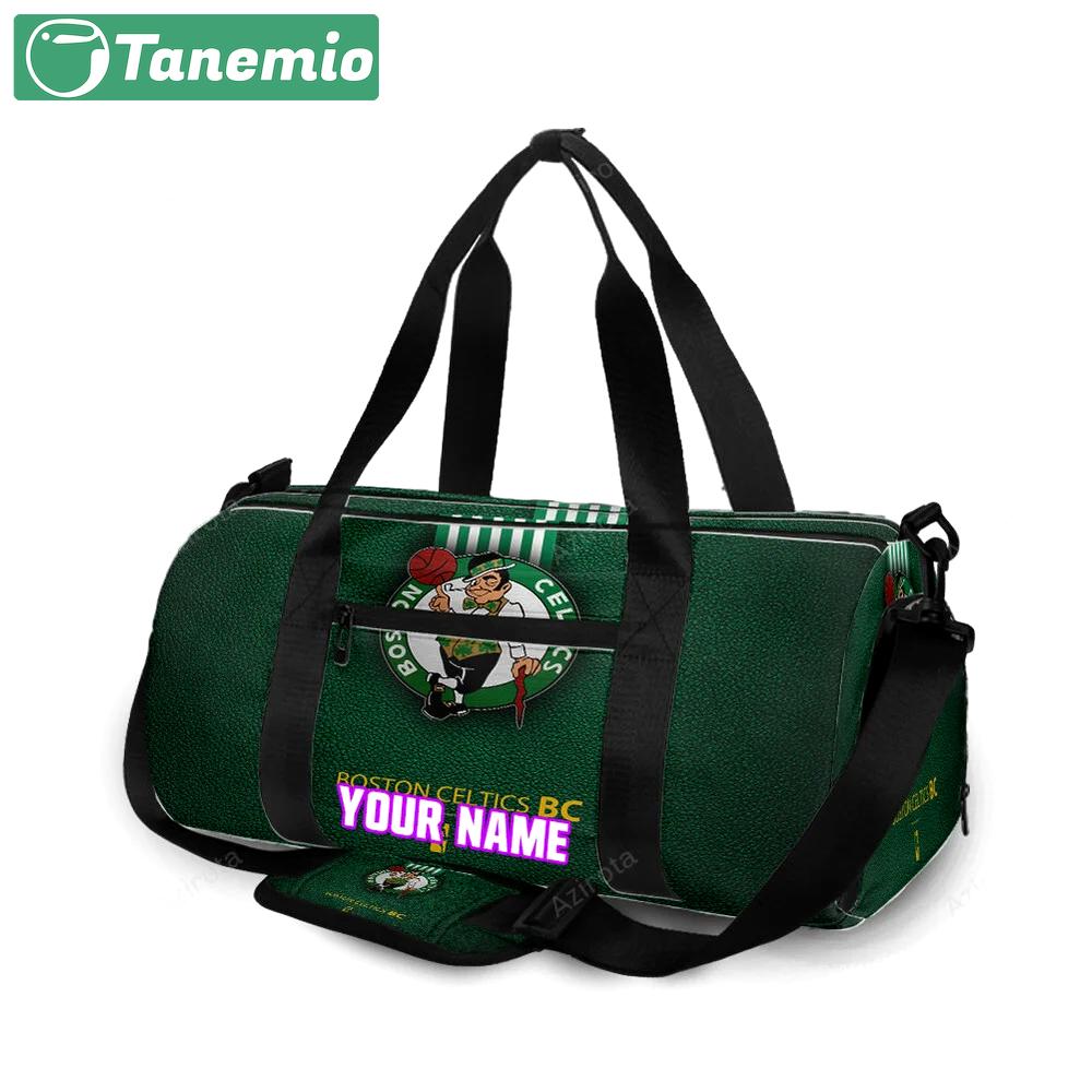 Boston celtics leather green personalized name travel bag gym bag 109 Travel Bag