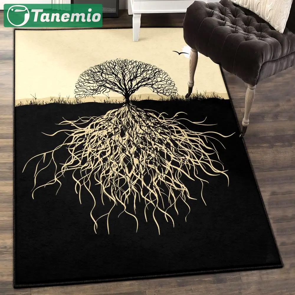 Botanical non shedding area rug, celtic tree of life with sunset gs cl rug Rectangle Rug