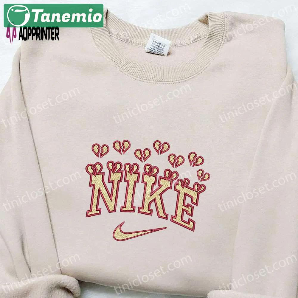 Broken hearts x nike embroidered shirt: perfect valentine s day gift! Embroidered Shirt