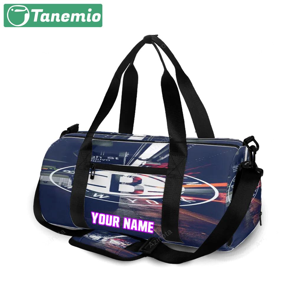 Brooklyn nets ball subway station personalized name travel bag gym bag 447 Travel Bag