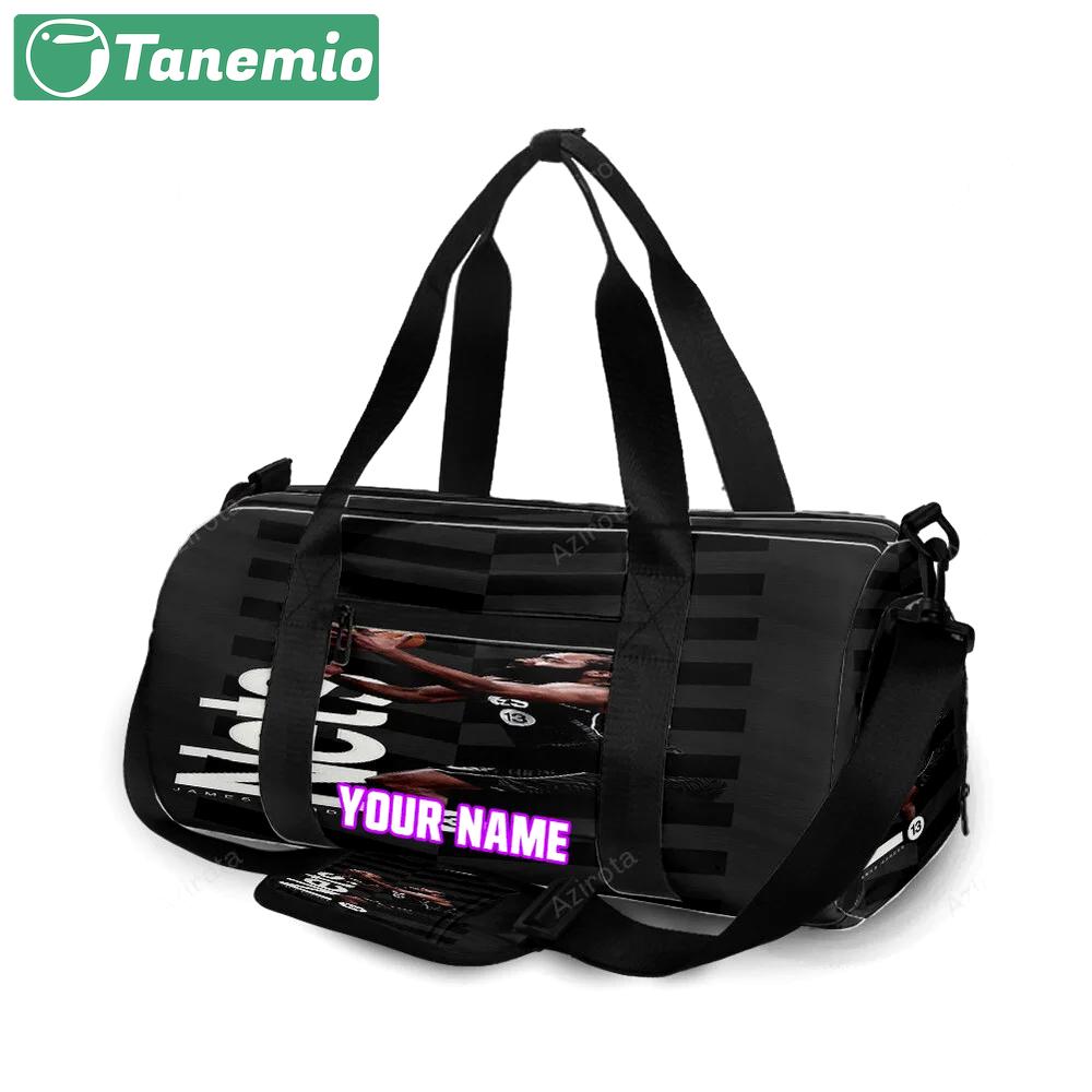 Brooklyn nets james harden2 personalized name travel bag gym bag 1464 Travel Bag