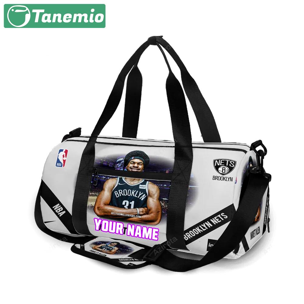 Brooklyn nets jarrett allen1 personalized name travel bag gym bag 514 Travel Bag