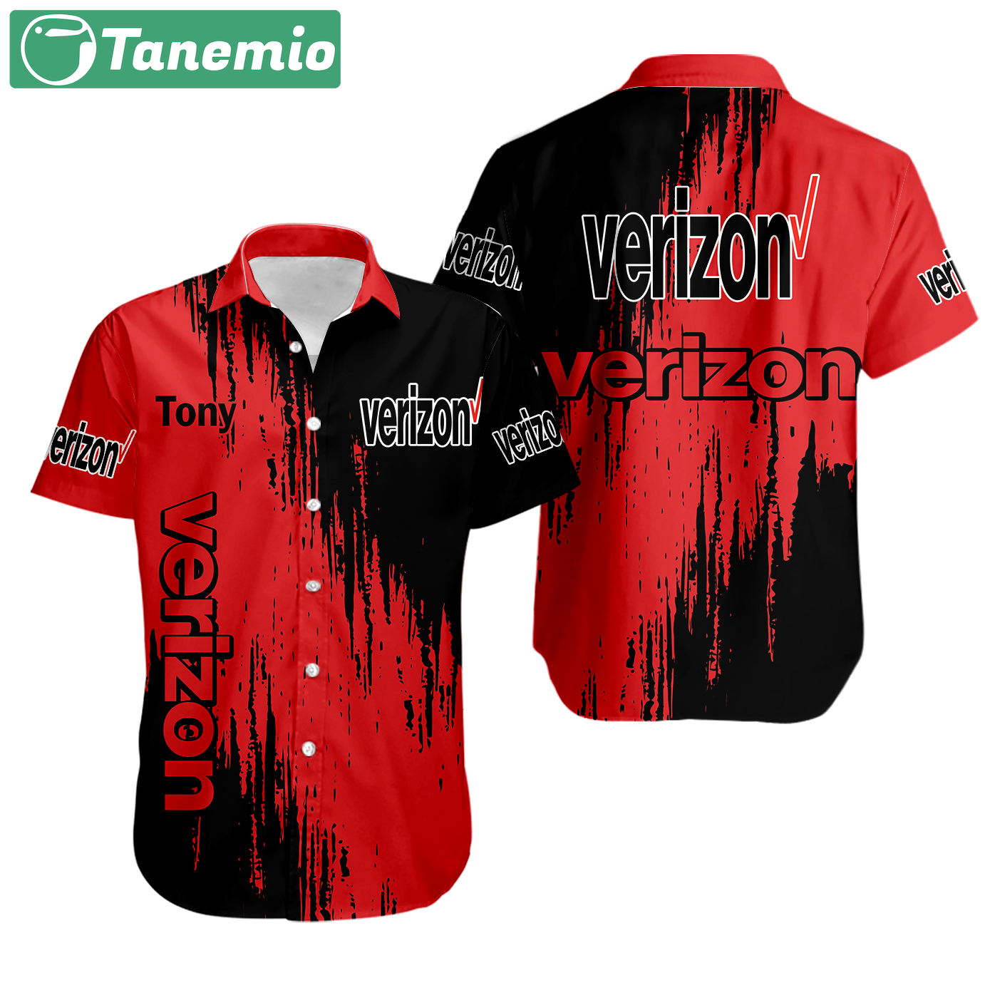 Brush pattern verizon logo personalized hawaiian shirt Hawaii Shirt Shorts & Flip Flops
