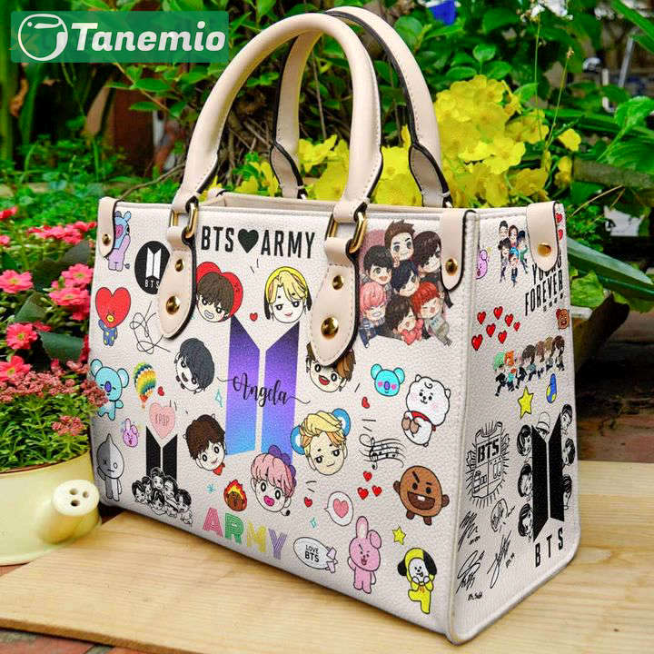 Bts band leather bag for women gift 856 Women Leather Hand Bag