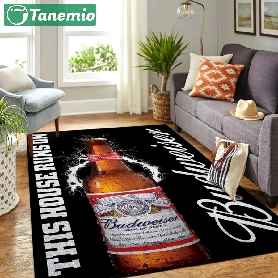 Budweiser area rug living room rug home decor this house runs on ofd 2003094 Rectangle Rug