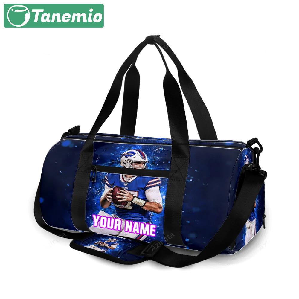 Buffalo bills 17 josh allen v2 personalized name travel bag gym bag 1650 Travel Bag
