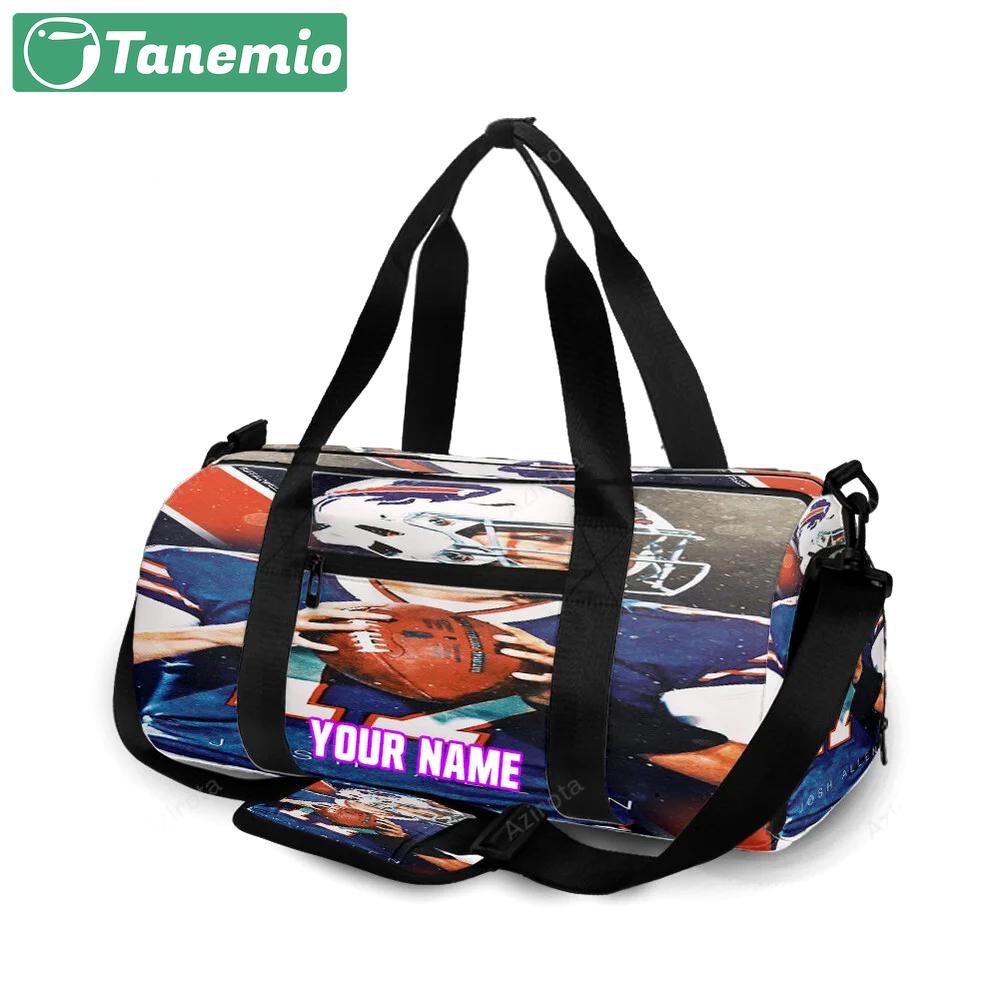 Buffalo bills 17 josh allen v3 personalized name travel bag gym bag 686 Travel Bag