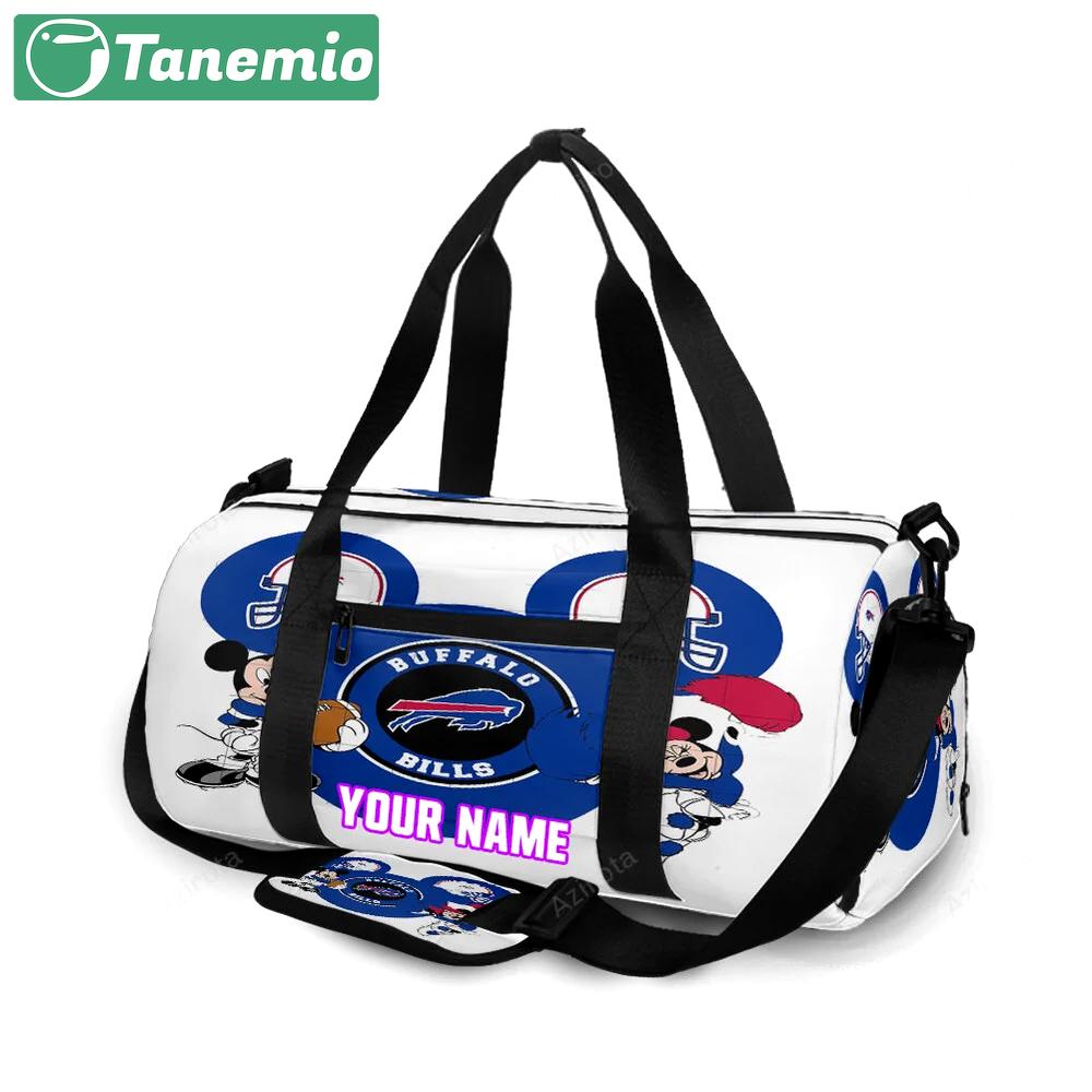 Buffalo bills mickey minnie personalized name travel bag gym bag 520 Travel Bag