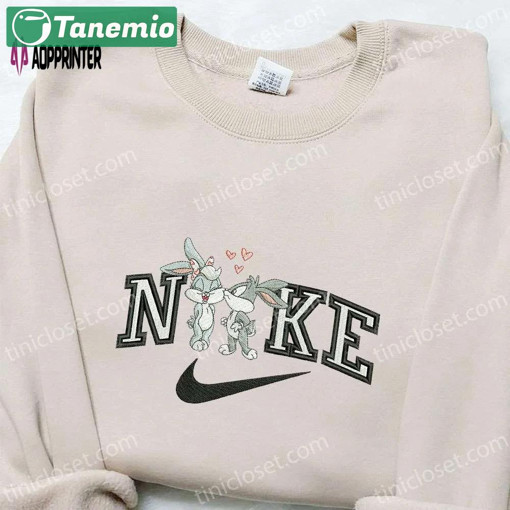 Bugs bunny and lola x nike embroidered shirt disney characters sweatshirt custom hoodie Embroidered Shirt
