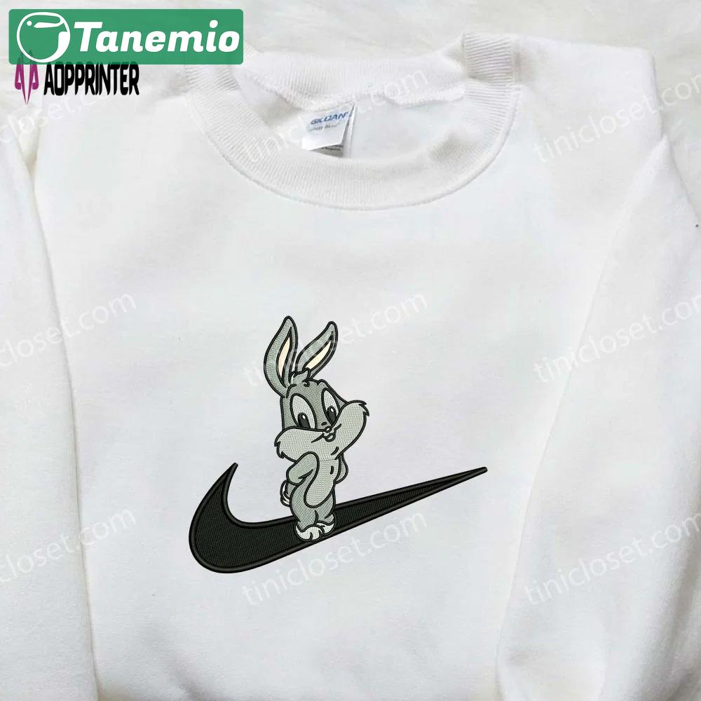 Bugs bunny baby x nike embroidered shirt – cartoon nike shirt Embroidered Shirt