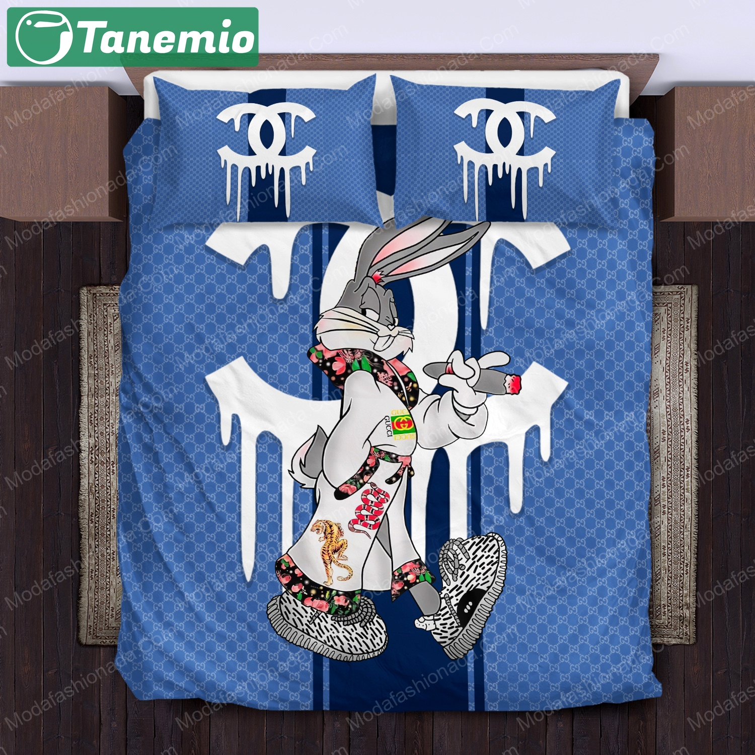 Bugs bunny gucci logo type 1530 Bedding Sets premium fashion brand covers duvet bed linen bedspread sheets blankets luxury ideas home decor hyperbeast Bedroom bedclothes