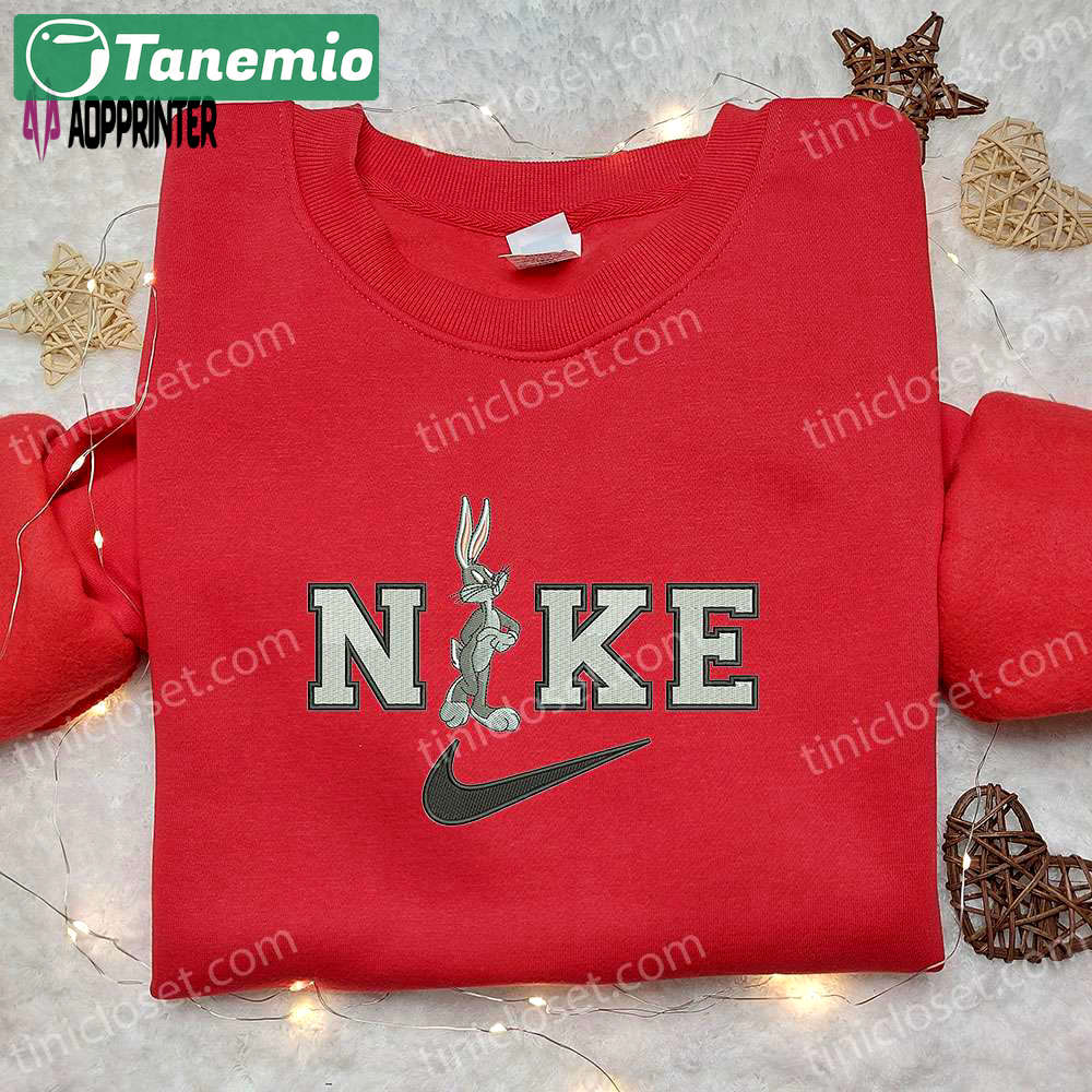 Bugs bunny x nike cartoon embroidered shirt looney tunes nike inspired Embroidered Shirt