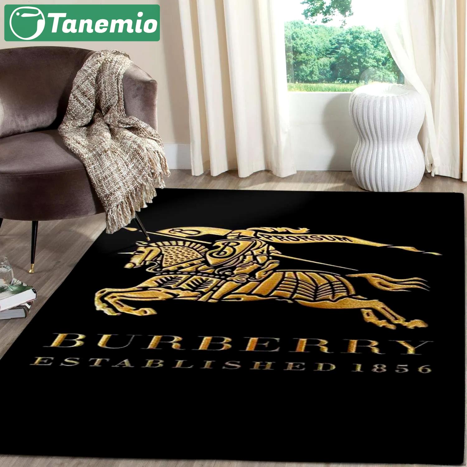 Burberry big logo type 236. Upgrade Your Living Room with Luxury Home Decor: Area Carpets, Floor Decor, Door Mats, and Hot Gift Items with style a High-End Fashion Brand Rectangle Rug